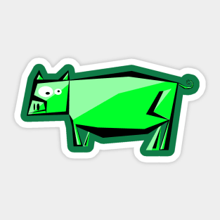 Green pig Sticker